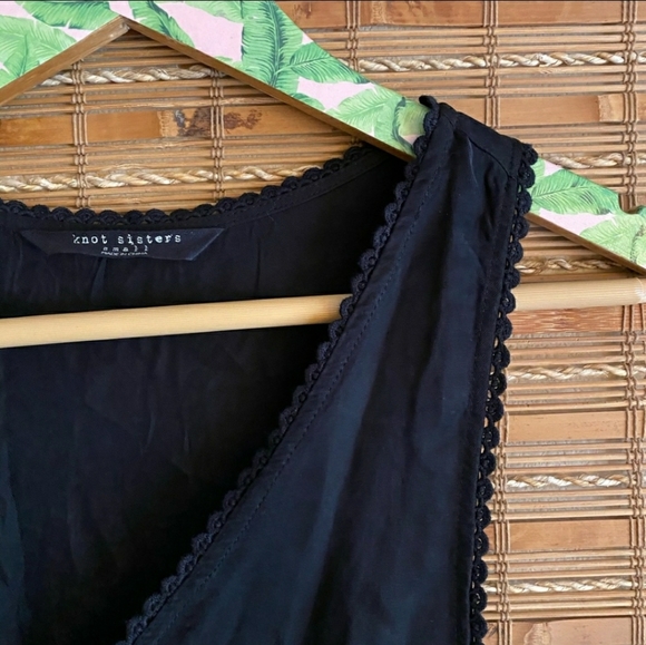 Urban Outfitters Knot Sisters Simple Black Sexy V Neck Jumpsuit - Picture 5 of 7